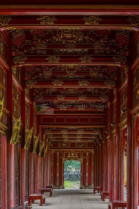 Magnificent colonnade within the Hue Citadel