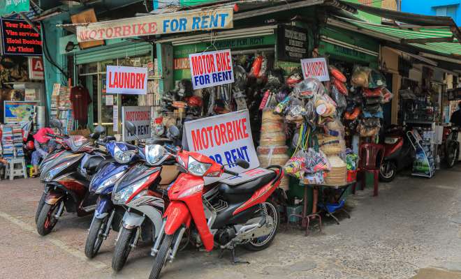 Motorbike rental shop